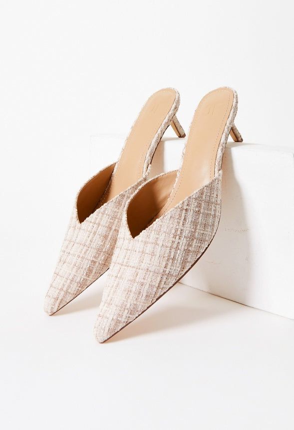 Iva Pointed Toe Mule Natural Multi