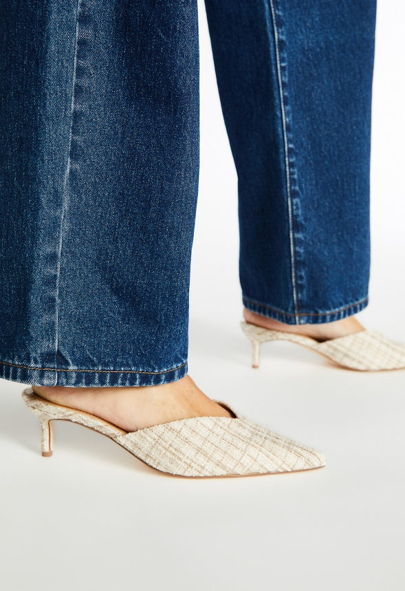Iva Pointed Toe Mule Natural Multi