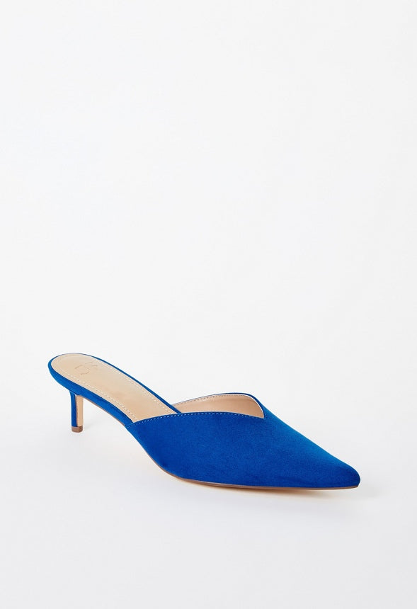 Iva Pointed Toe Mule Lapis Blue