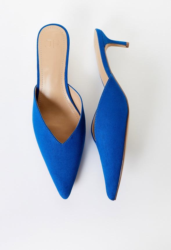 Iva Pointed Toe Mule Lapis Blue