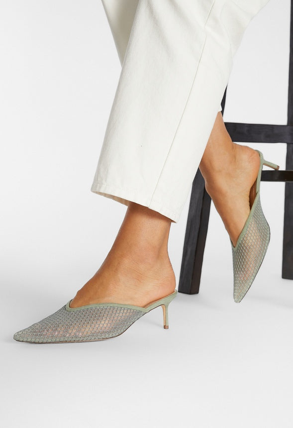 Iva Pointed Toe Mule Seagrass Green