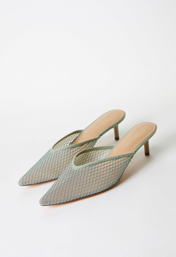 Iva Pointed Toe Mule Seagrass Green