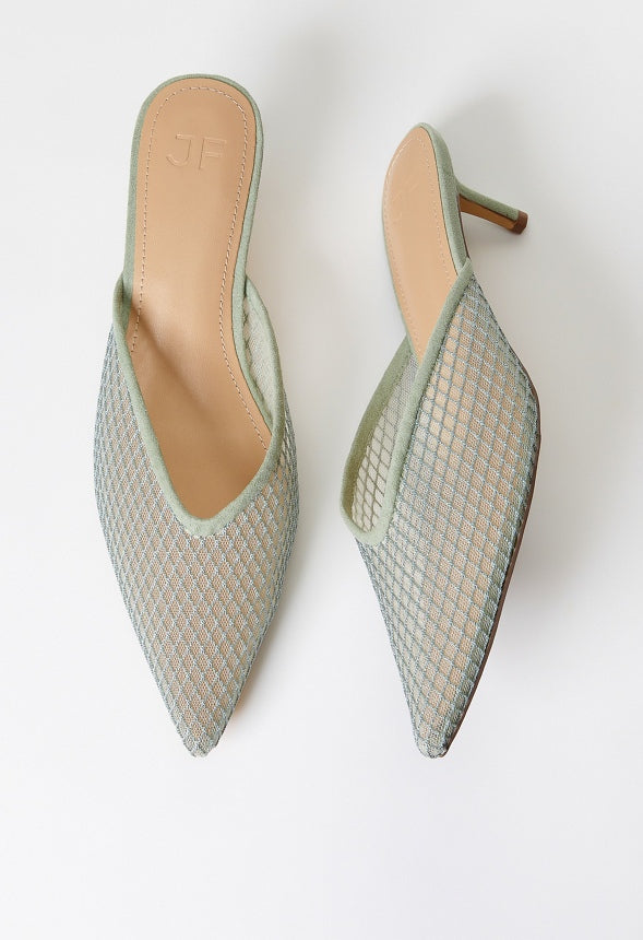 Iva Pointed Toe Mule Seagrass Green
