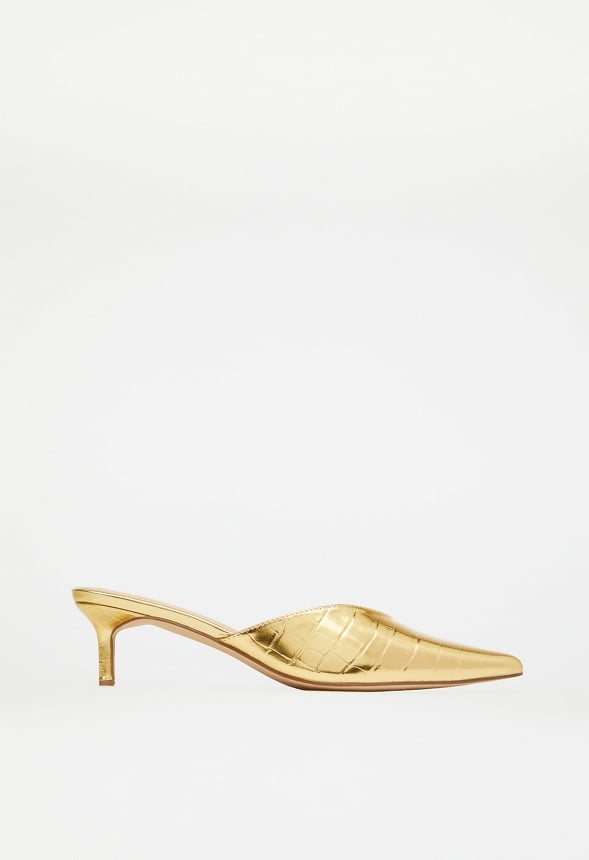 Iva Pointed Toe Mule Gold