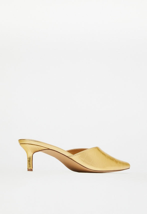 Iva Pointed Toe Mule Gold