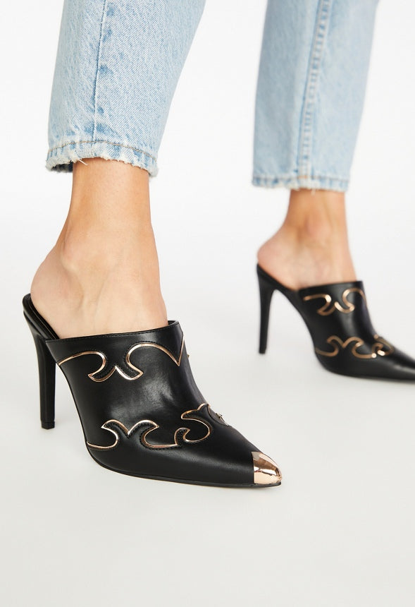 Inara Heeled Mule Black