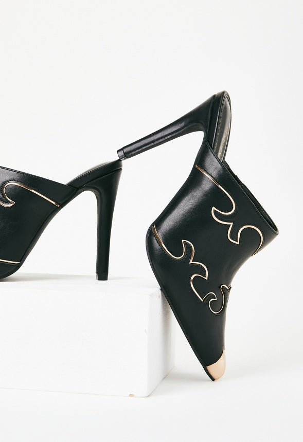 Inara Heeled Mule Black
