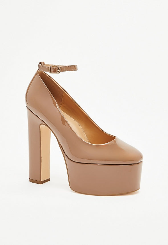 Eve Platform Ankle Strap Pump Portabella