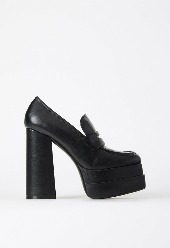 Margaux Platform Loafer Pump Black Caviar