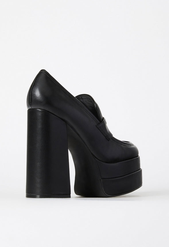 Margaux Platform Loafer Pump Black Caviar