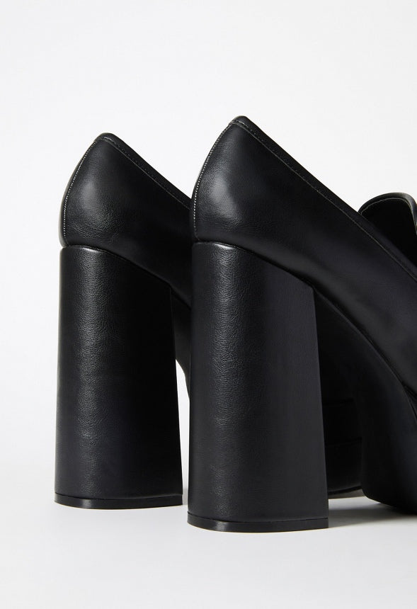 Margaux Platform Loafer Pump Black Caviar
