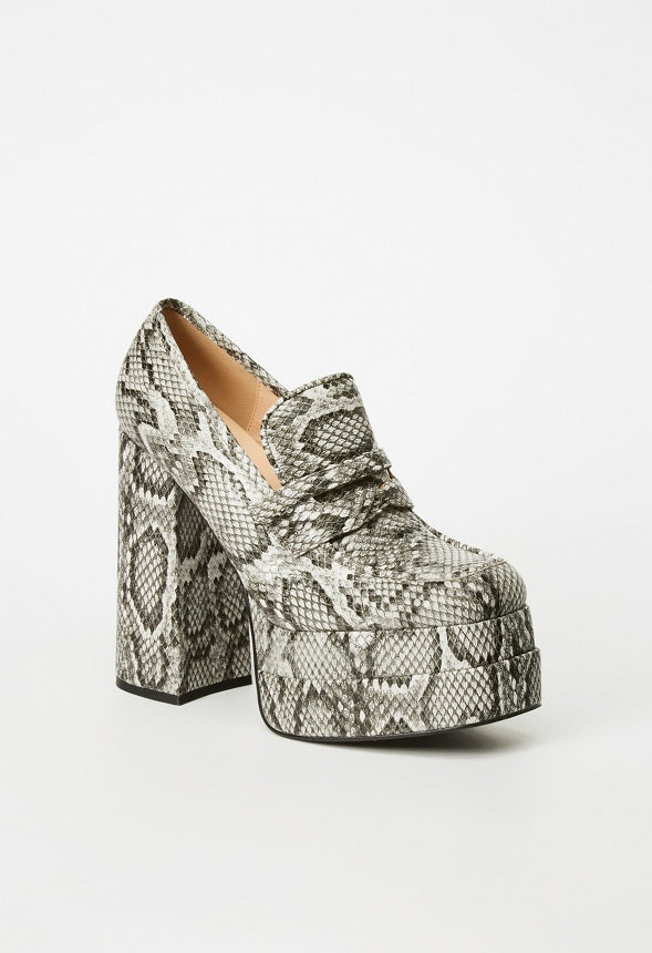 Margaux Platform Loafer Pump Black/White