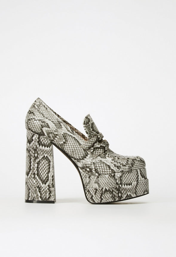 Margaux Platform Loafer Pump Black/White