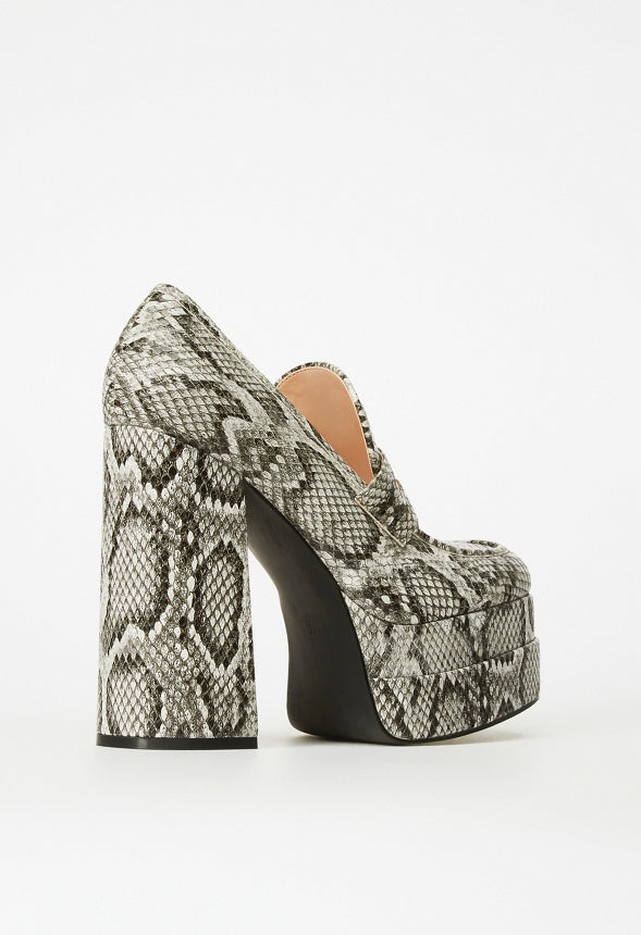 Margaux Platform Loafer Pump Black/White