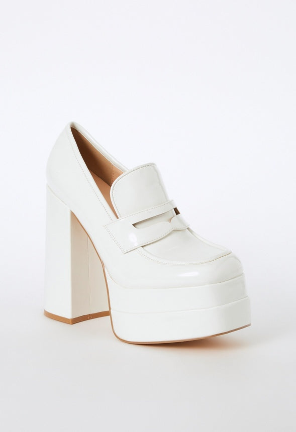 Margaux Platform Loafer Pump Bright White