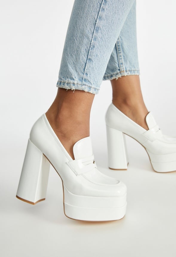 Margaux Platform Loafer Pump Bright White