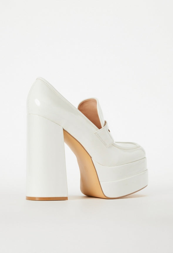 Margaux Platform Loafer Pump Bright White