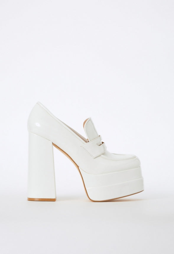 Margaux Platform Loafer Pump Bright White