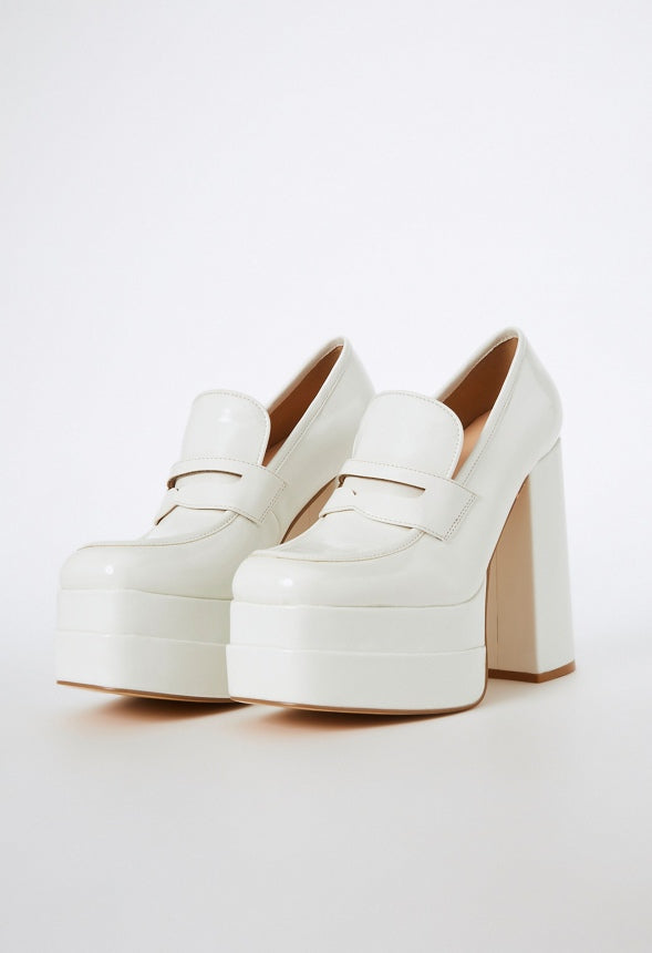 Margaux Platform Loafer Pump Bright White