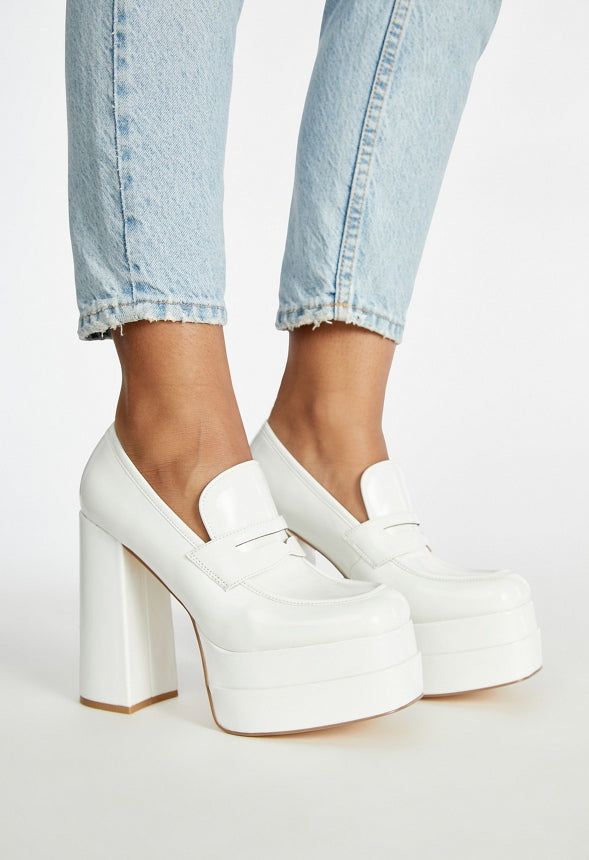 Margaux Platform Loafer Pump Bright White