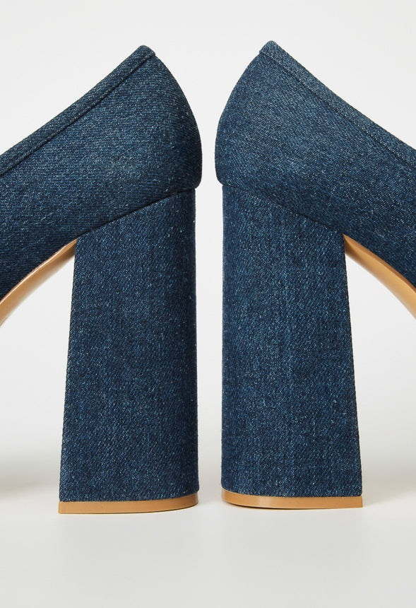 Margaux Platform Loafer Pump Dark Denim