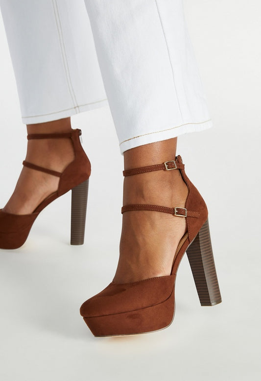 Ellery Platform Pump Leather Brown