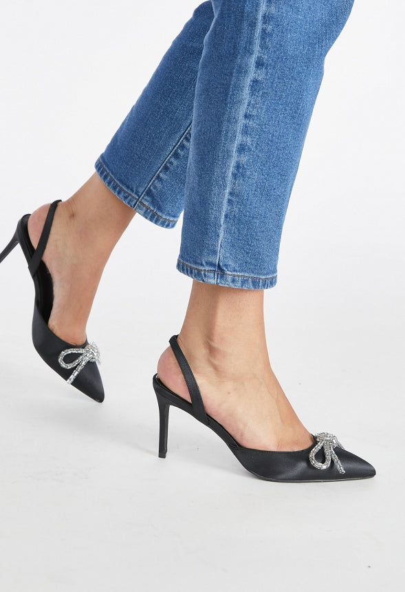 Pia Slingback Pump Black Caviar