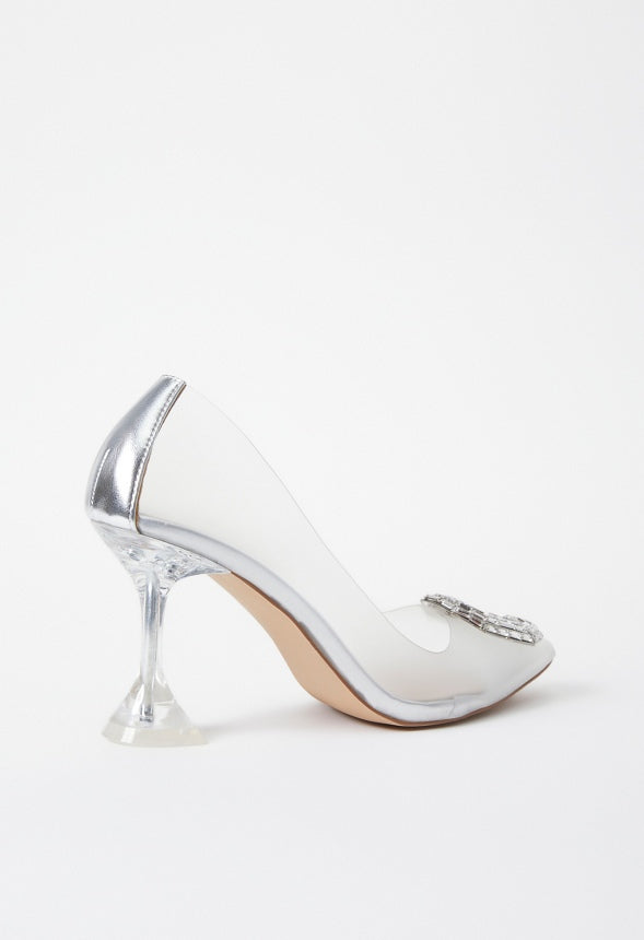 Seleste Embellished Pump Clear