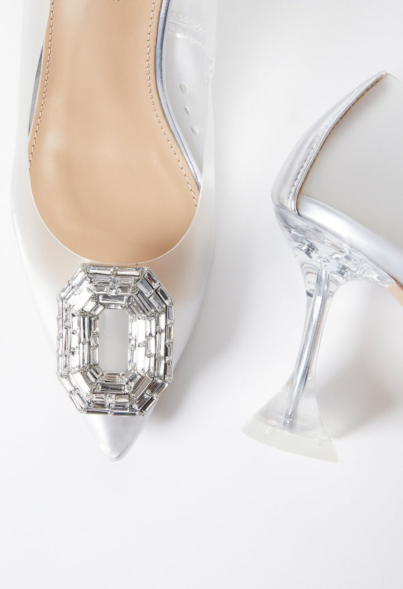 Seleste Embellished Pump Clear