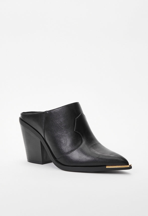Cleo Western Mule Black
