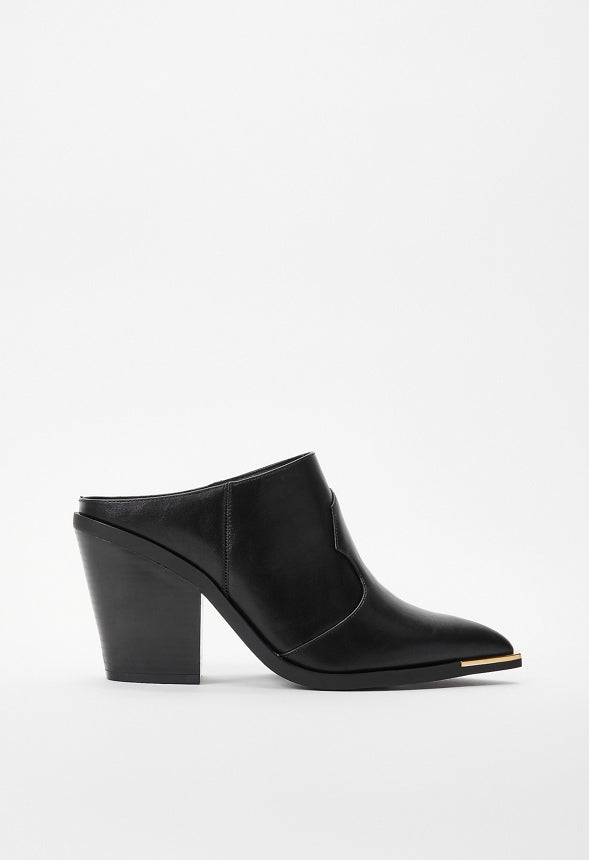 Cleo Western Mule Black