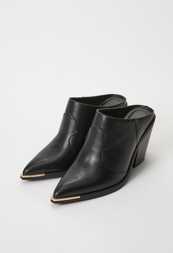 Cleo Western Mule Black