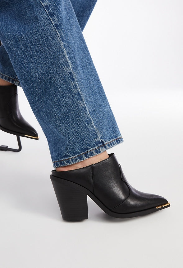 Cleo Western Mule Black