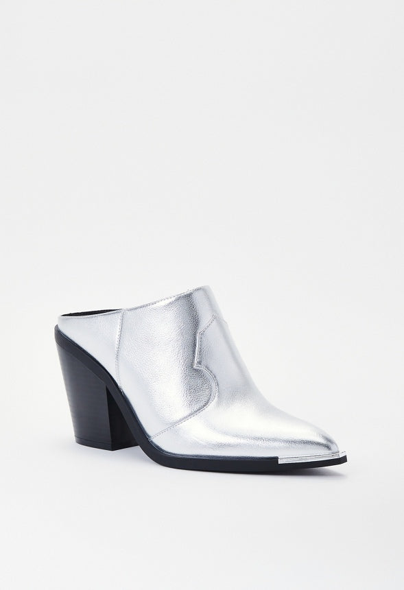 Cleo Western Mule Silver
