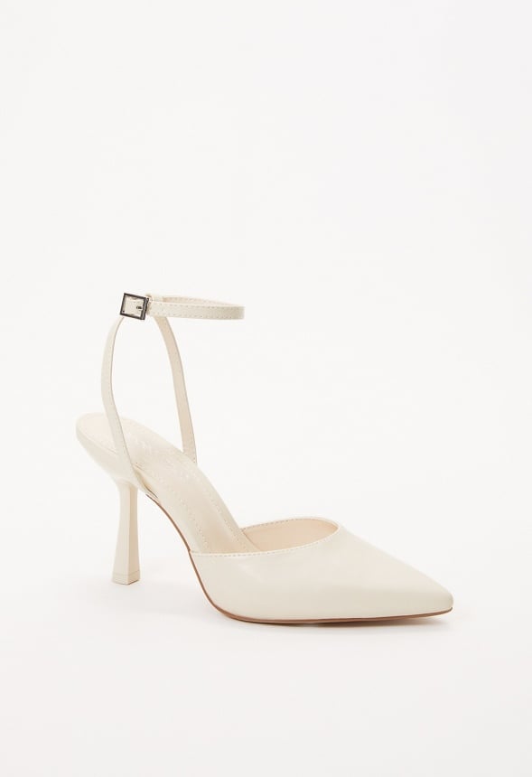 Amalia Ankle Wrap Pump Birch White