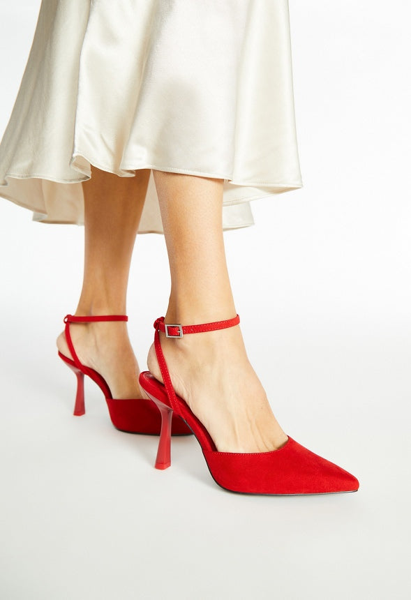 Amalia Ankle Wrap Pump Salsa Red