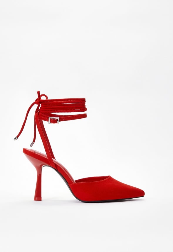 Amalia Ankle Wrap Pump Salsa Red
