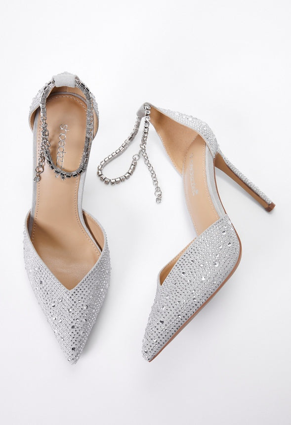 Jayda Embellished Pump Vapor Blue/Clear