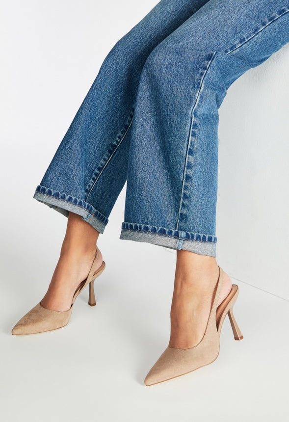 Brit Sling-Back Flared Pump Taupe