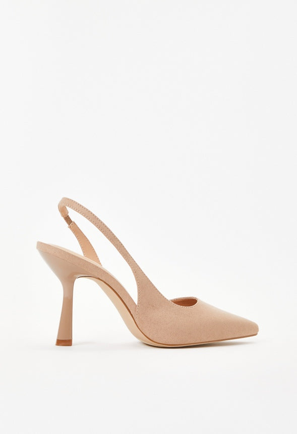 Brit Sling-Back Flared Pump Taupe