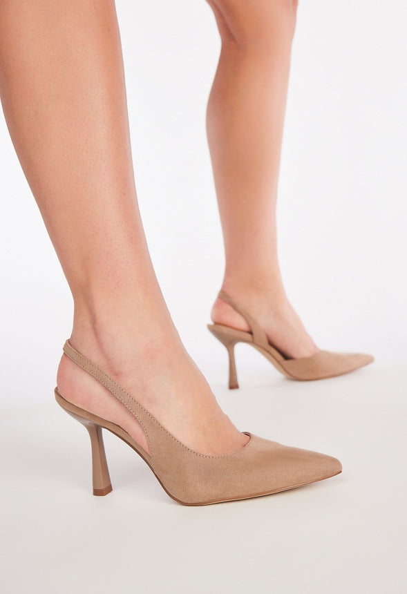 Brit Sling-Back Flared Pump Taupe