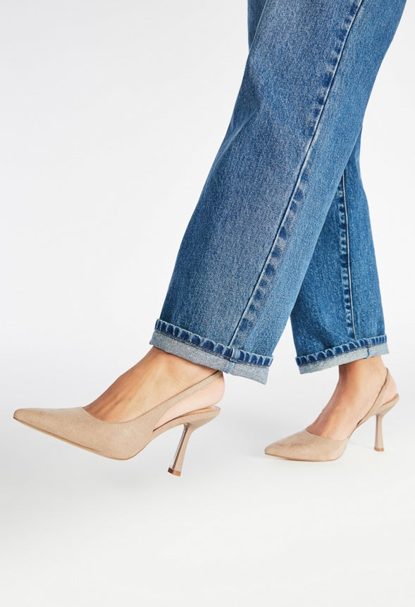Brit Sling-Back Flared Pump Taupe