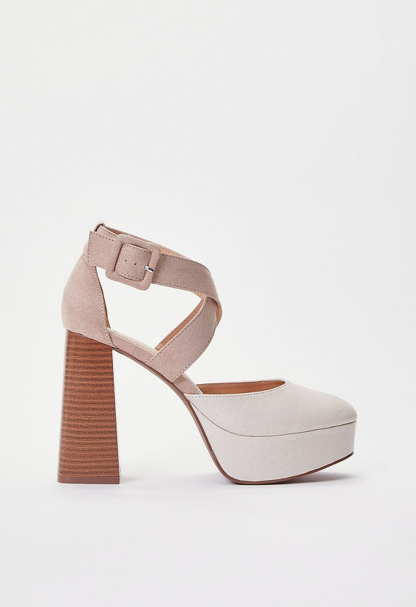 Kari Platform Pump Birch White/ Warm Taupe