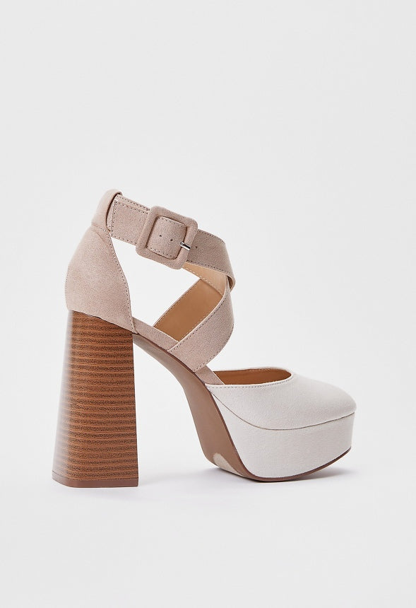Kari Platform Pump Birch White/ Warm Taupe