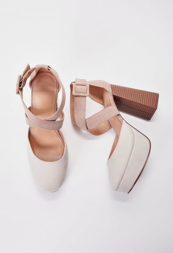 Kari Platform Pump Birch White/ Warm Taupe