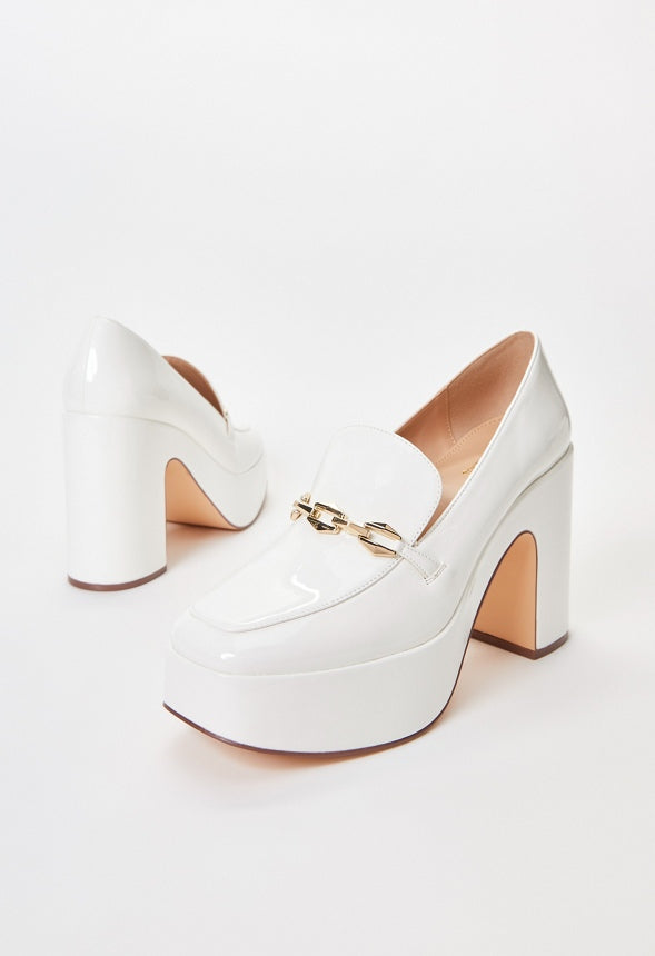 Libbie Platform Loafer Pump Bright White