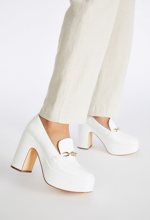 Libbie Platform Loafer Pump Bright White