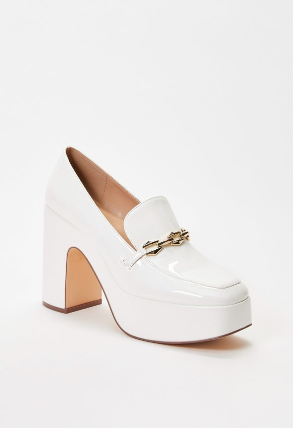 Libbie Platform Loafer Pump Bright White
