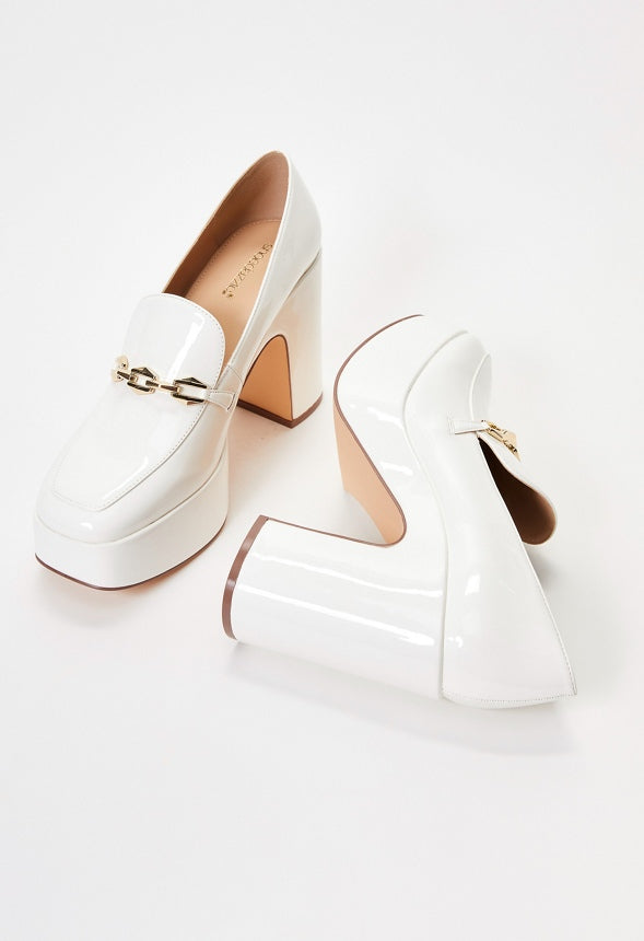 Libbie Platform Loafer Pump Bright White