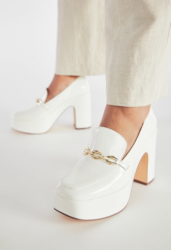 Libbie Platform Loafer Pump Bright White